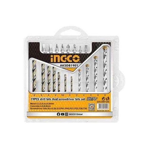 Ingco AKSDB1901 19pcs Drill Bits Screwdriver SS - KHM Megatools Corp. Ingco AKSDB1901 19pcs Drill Bits Screwdriver SS - KHM Megatools Corp.